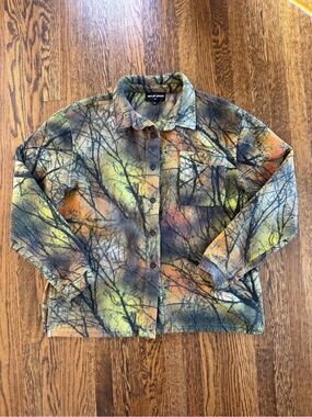 New Girl Order Camo Fleece Shirt Jacket